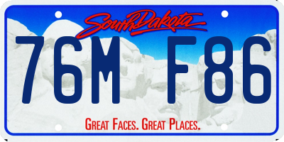 SD license plate 76MF86