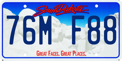 SD license plate 76MF88