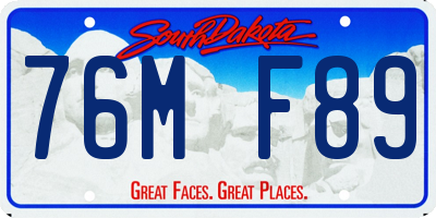 SD license plate 76MF89