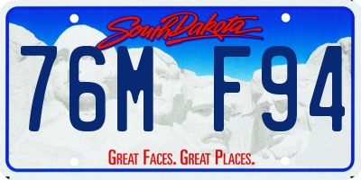 SD license plate 76MF94