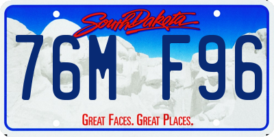 SD license plate 76MF96