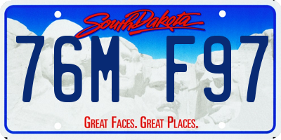 SD license plate 76MF97