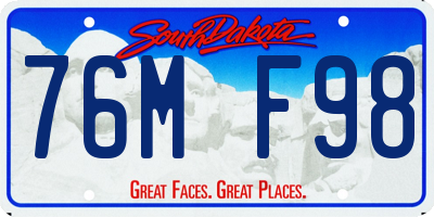 SD license plate 76MF98