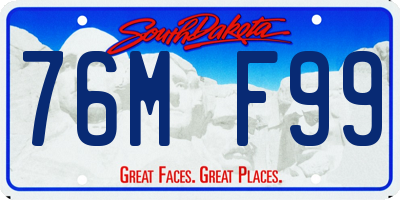 SD license plate 76MF99
