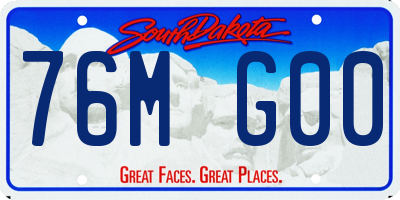 SD license plate 76MG00