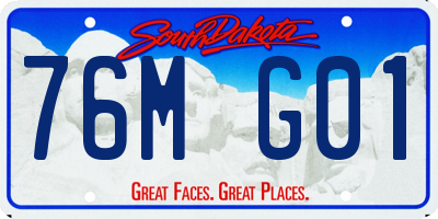 SD license plate 76MG01