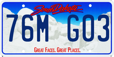 SD license plate 76MG03