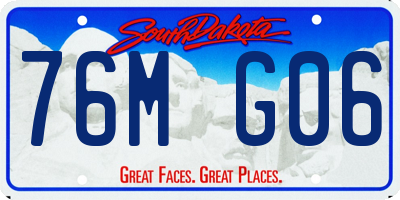 SD license plate 76MG06