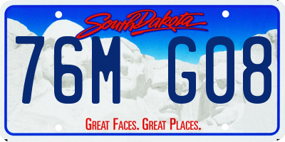 SD license plate 76MG08