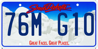 SD license plate 76MG10