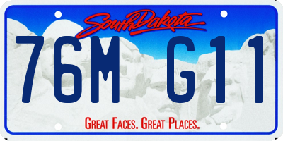 SD license plate 76MG11