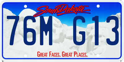 SD license plate 76MG13