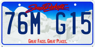 SD license plate 76MG15