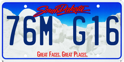 SD license plate 76MG16