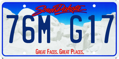 SD license plate 76MG17