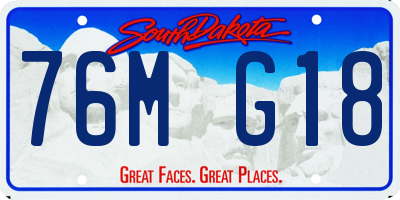 SD license plate 76MG18