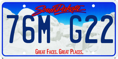 SD license plate 76MG22