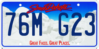SD license plate 76MG23