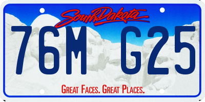 SD license plate 76MG25