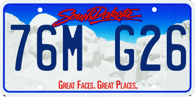 SD license plate 76MG26