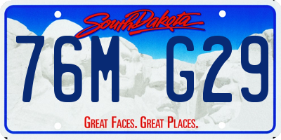 SD license plate 76MG29
