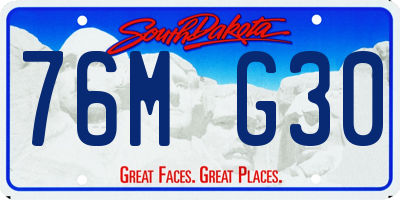 SD license plate 76MG30