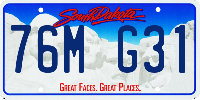 SD license plate 76MG31