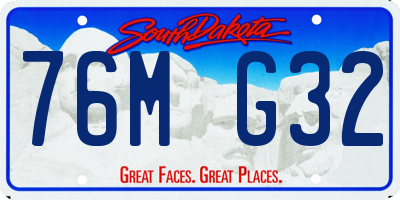 SD license plate 76MG32