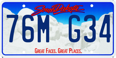 SD license plate 76MG34