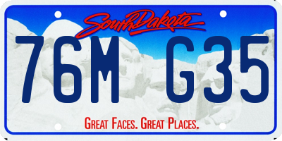 SD license plate 76MG35