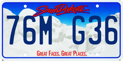 SD license plate 76MG36