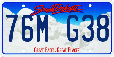 SD license plate 76MG38