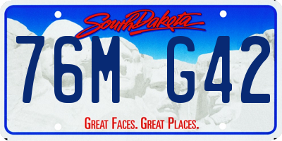 SD license plate 76MG42