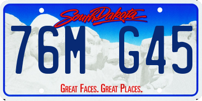SD license plate 76MG45