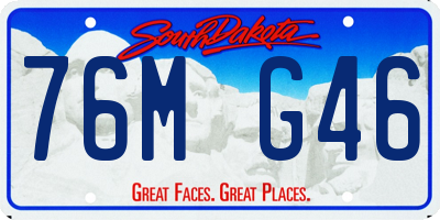 SD license plate 76MG46