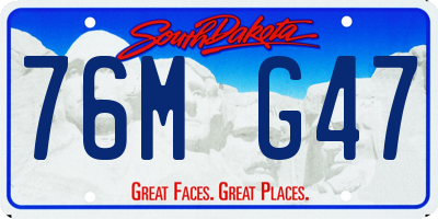SD license plate 76MG47