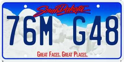 SD license plate 76MG48