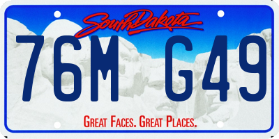 SD license plate 76MG49