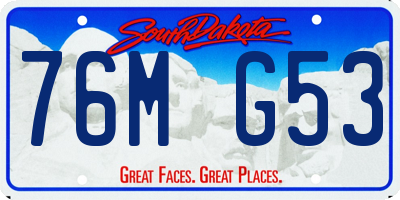 SD license plate 76MG53