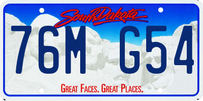 SD license plate 76MG54