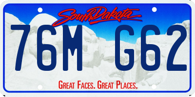 SD license plate 76MG62