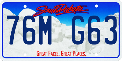 SD license plate 76MG63