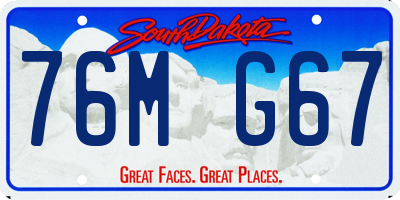 SD license plate 76MG67