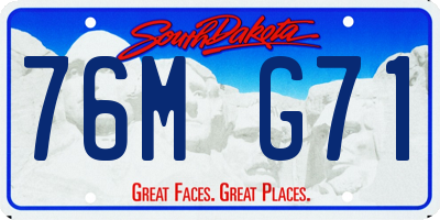 SD license plate 76MG71