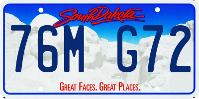 SD license plate 76MG72