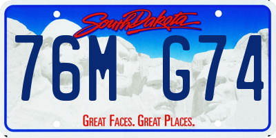 SD license plate 76MG74