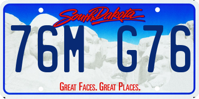 SD license plate 76MG76