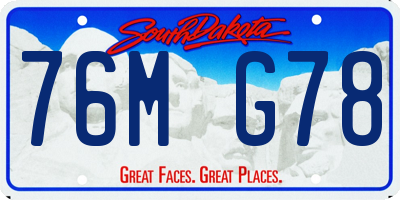 SD license plate 76MG78