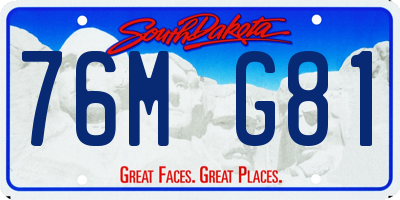 SD license plate 76MG81
