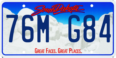 SD license plate 76MG84